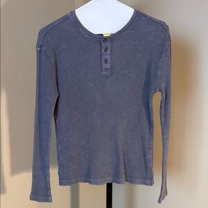 Kidpik Kids Unisex Size Small 7/8 Gray Textured Long Sleeve Knit 100% Cotton Top